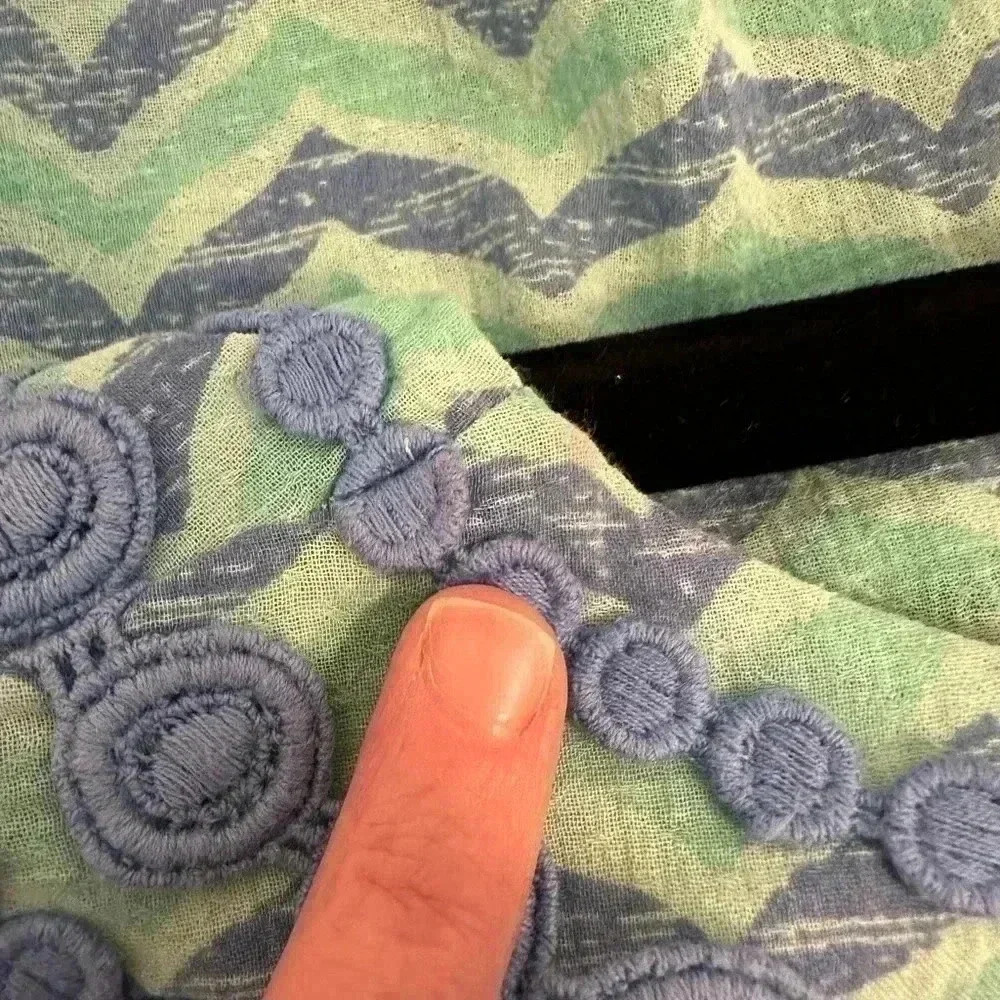 Vineyard Vines Whale Tail Chevron Print Tunic Cover Up Cotton Blue Size Small - Picture 9 of 13